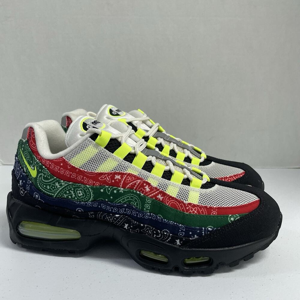 Nike Air Max 95 OG Big Bubble Paisley Neon IQ0620 100 Size 9 Men Bandana Print - Picture 7 of 7